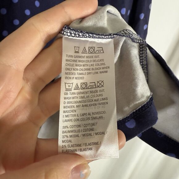 Isaac Mizrahi Live Shirt Women's 4X Blue Polka Dot Short Sleeve Stretchy - Picture 6 of 9